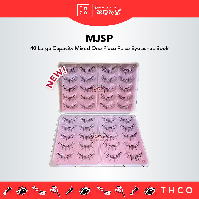 MJSP 40 Large Capacity Mixed One Piece False Eyelashes Book Meng Jie Shang Pin 萌睫尚品40条一片式大容量混合睫毛书 假睫毛超大混装