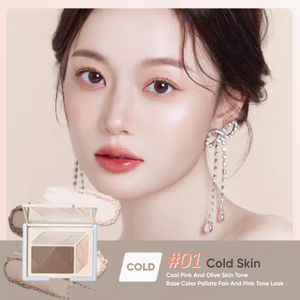 CHIOTURE Four Color Highlighter Contour Palette Chio ture 稚优泉四色修颜高光修容盘 阴影哑光高光一体盘