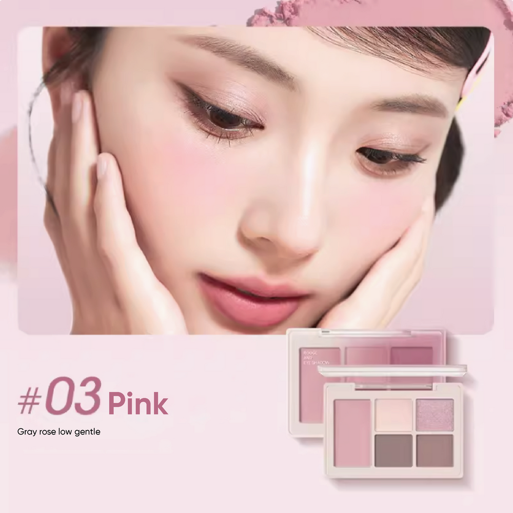 CHIOTURE 5 Color Eyeshadow Palette Blush Highlighter Chio ture 稚优泉五色眼影腮红盘 大地色珠光哑光日常淡妆