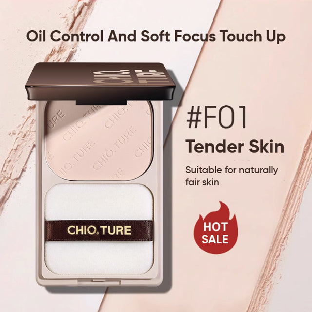 CHIOTURE Soft Focus Setting Pressed Powder Cake Chio ture 稚优泉柔焦滤镜粉饼 定妆粉饼散粉蜜粉大白饼嫩肤色