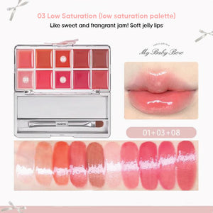 FLORTTE Princess 10 Color Lip Glaze Palette Lipstick 花洛莉亚怦怦公主十色调色唇冻盘口红唇釉