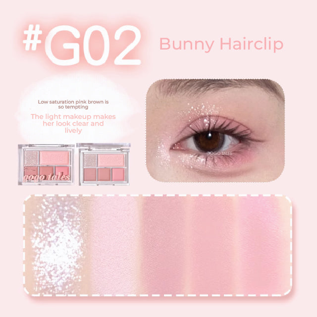 GOGO TALES Soft Fog Matte Light Makeup Eyeshadow Palette Gogotales 戈戈舞柔雾轻妆5色眼影盘 哑光大地色一体眼影盘