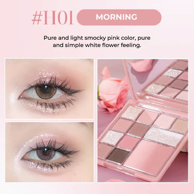 HOLD LIVE Floral Pink Mist Eyeshadow Paris Garden 12 Color Eyeshadow Holdlive 花漾粉雾综合粉盘 巴黎花园升级12色大眼影盘