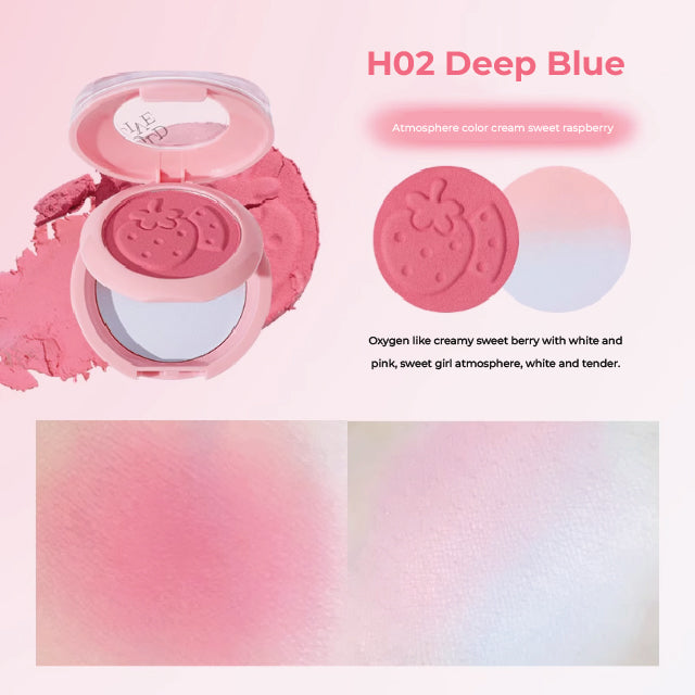 HOLD LIVE Peng Peng Matte Blush Highlight Double-Layer Blusher Holdlive 嘭嘭雾感腮红高光粉盘 双层腮红膏泥收缩膨胀色