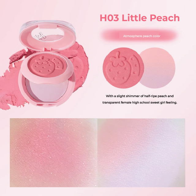 HOLD LIVE Peng Peng Matte Blush Highlight Double-Layer Blusher Holdlive 嘭嘭雾感腮红高光粉盘 双层腮红膏泥收缩膨胀色