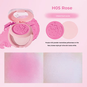 HOLD LIVE Peng Peng Matte Blush Highlight Double-Layer Blusher Holdlive 嘭嘭雾感腮红高光粉盘 双层腮红膏泥收缩膨胀色