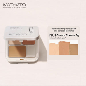 KATO-KATO Cubic Cheese Concealer Three Color Concealer Palette Katokato 三次方奶酪遮瑕膏 奶油起司三色遮瑕膏