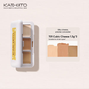 KATO-KATO Cubic Cheese Concealer Three Color Concealer Palette Katokato 三次方奶酪遮瑕膏 奶油起司三色遮瑕膏