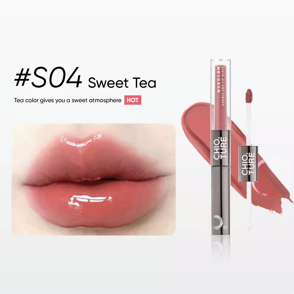 CHIOTURE Double-Headed Lip Glaze Mirror Lipstick Chio ture 稚优泉双头唇釉 镜面水光透明唇蜜不沾杯