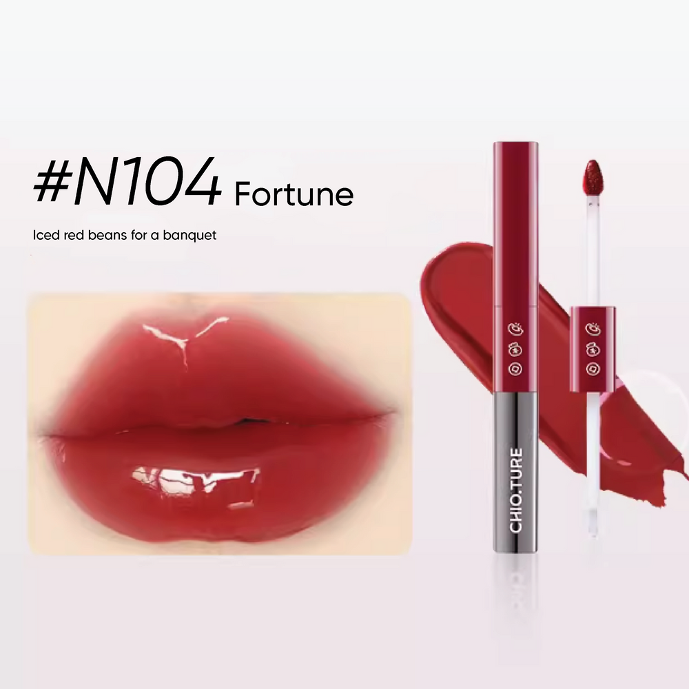 CHIOTURE Double-Headed Lip Glaze Mirror Lipstick Chio ture 稚优泉双头唇釉 镜面水光透明唇蜜不沾杯