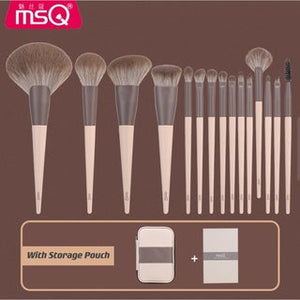 MSQ Coffee Latte Makeup Brush Set 支奶咖化妆刷套装全套 (15 Pcs)