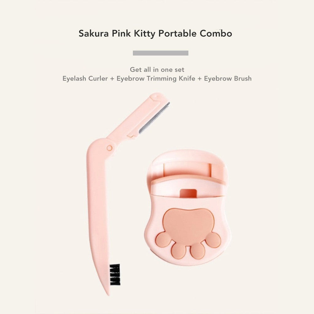 MALIAN Sakura Pink Kitty Portable Malian Lash Curler + Malian Brow Trimmer