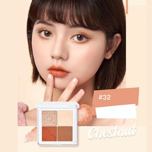 JUDYDOLL Flora Soft Cloud Series Eyeshadow Palette Judydoll 橘朵小花系列云朵4色眼影盘 朵朵盘奶茶盘大地盘 - 4 Shades