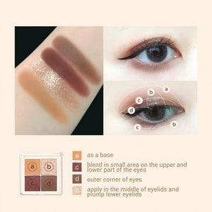 JUDYDOLL Flora Soft Cloud Series Eyeshadow Palette Judydoll 橘朵小花系列云朵4色眼影盘 朵朵盘奶茶盘大地盘 - 4 Shades