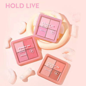 HOLD LIVE Little Pink Frozen Blush Powder Mist 4-Colour Blush Holdlive 小粉冻腮红粉雾四色腮红膏