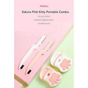 MALIAN Sakura Pink Kitty Portable Malian Lash Curler + Malian Brow Trimmer