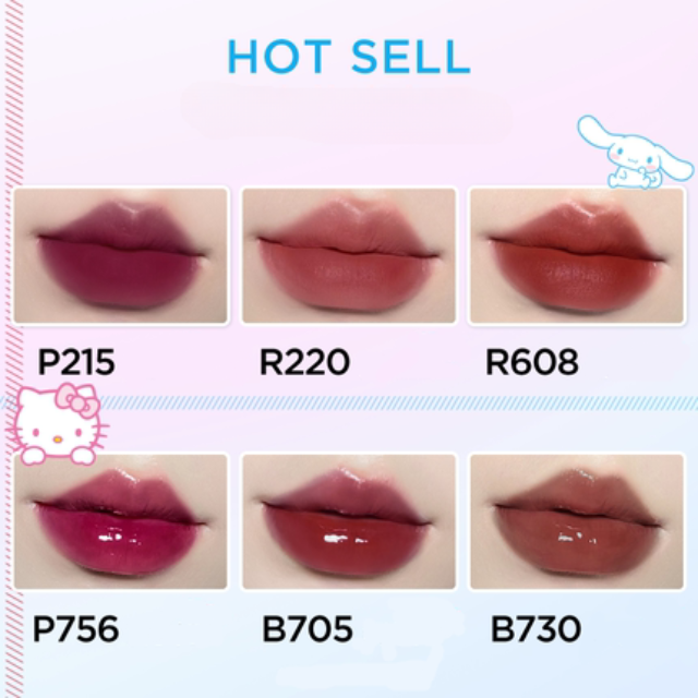 COLORKEY X Cinnamoroll / Hello Kitty Airy Velvet Lip Lacquer and Airy Lip Mirror Series Colorkey珂拉琪玉桂狗/凯蒂猫唇釉丝绒雾面口红