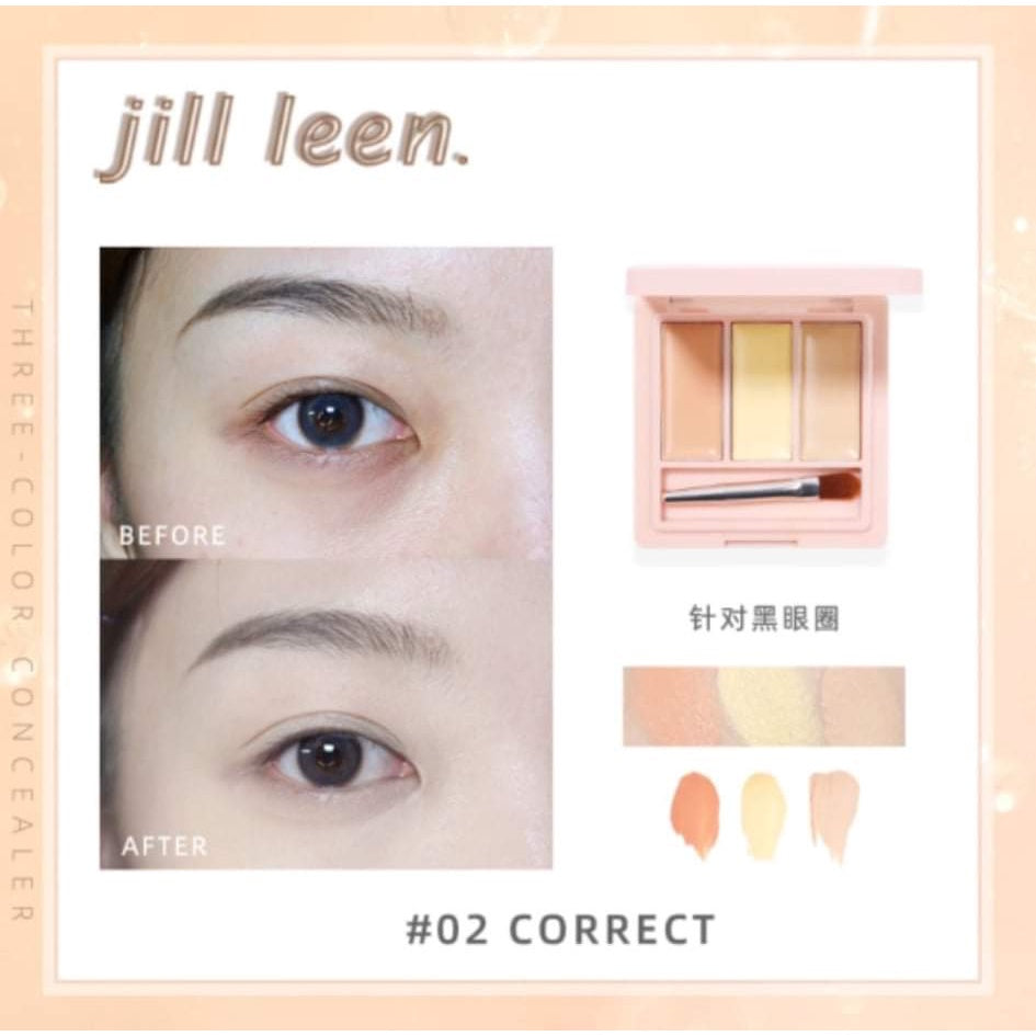 JILL LEEN Triple Shade Cream Concealer Palette Jillleen 三色平衡遮瑕盘 遮瑕盘眼下遮瑕