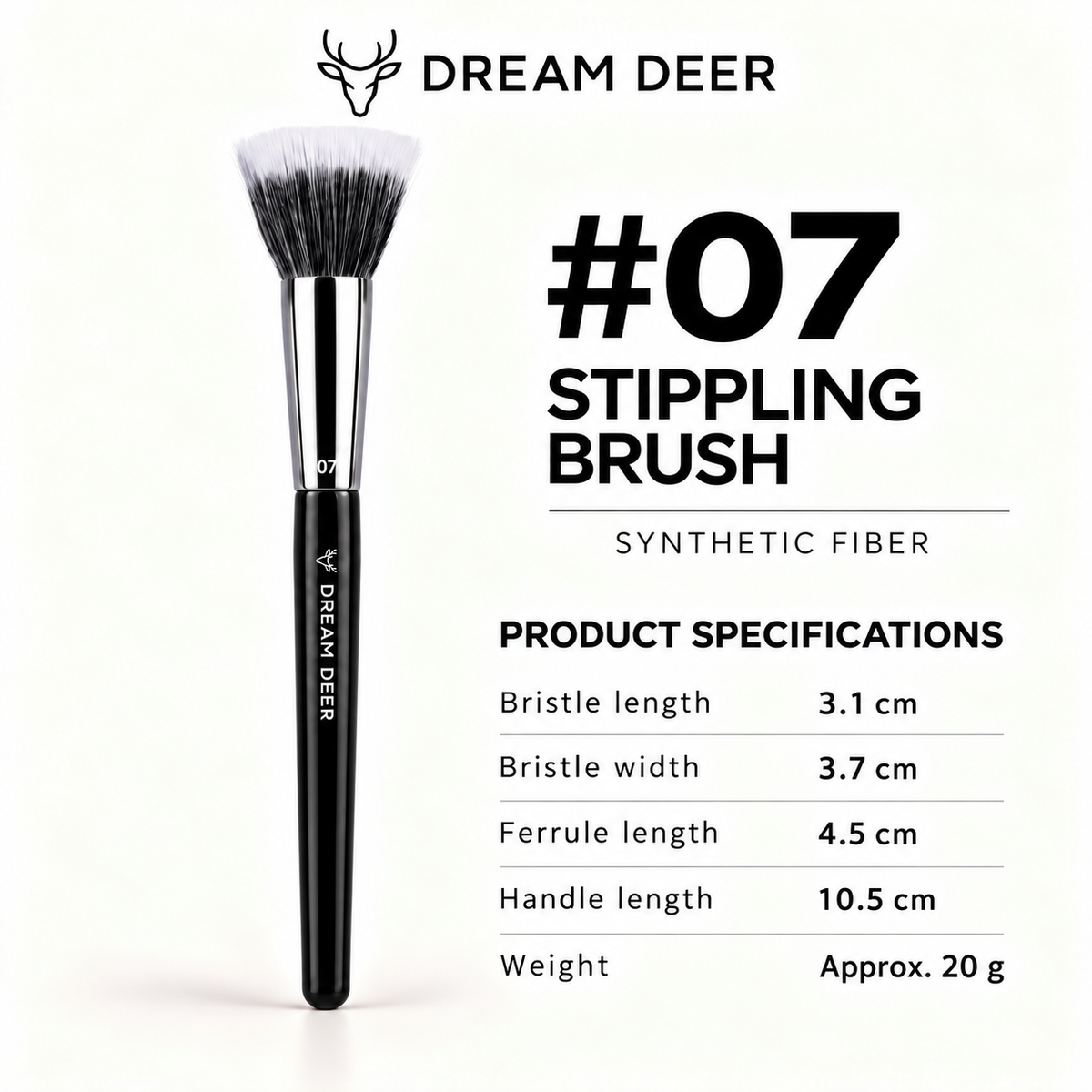 Dream Deer #07 Stippling Brush — product specifications and measurements