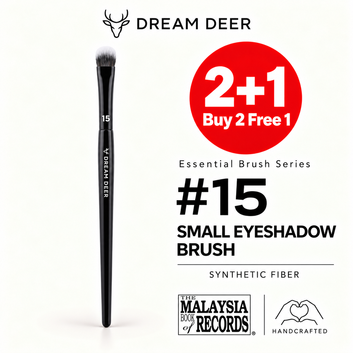 Dream Deer #15 SMALL EYESHADOW BRUSH — SYNTHETIC FIBER — Buy 2 Free 1 cover