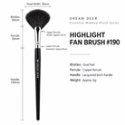 Dream Deer Highlight Fan Brush #190 measurements