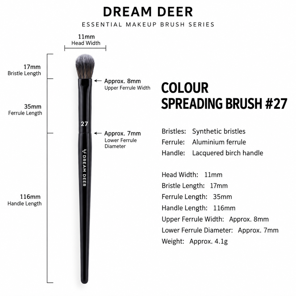 Dream Deer Colour Spreading Brush #27 measurements
