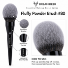 Dream Deer Fluffy Powder Brush #80 details and materials