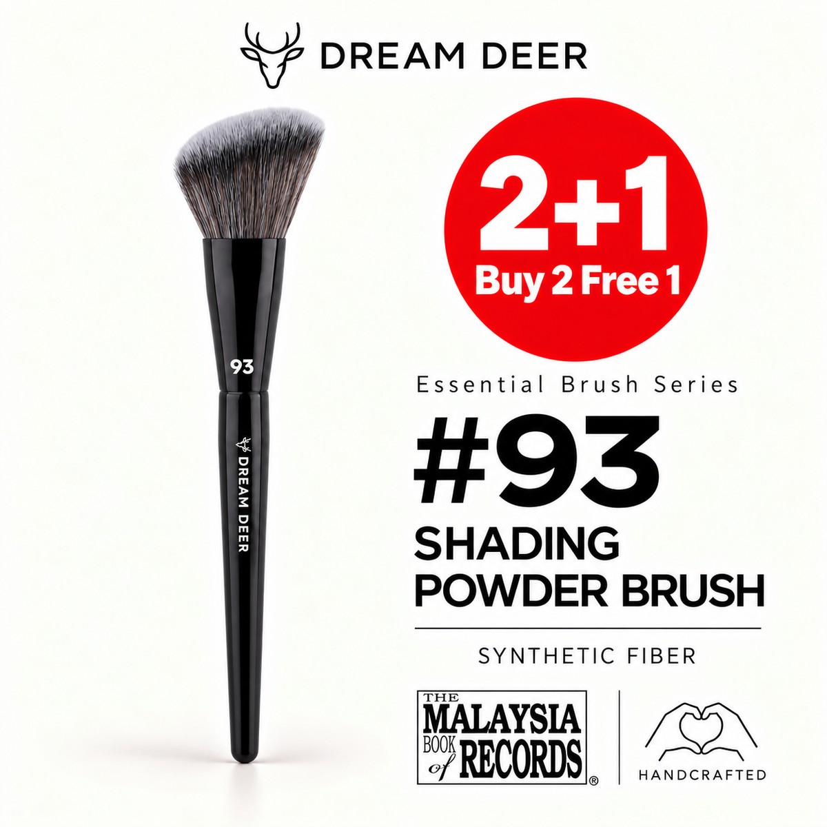 Dream Deer #93 SHADING POWDER BRUSH — SYNTHETIC FIBER — Buy 2 Free 1 cover