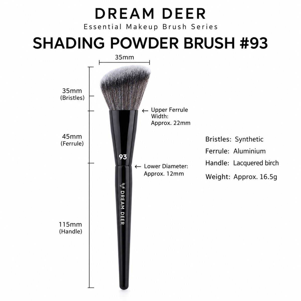 Dream Deer Shading Powder Brush #93 measurements