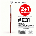 Dream Deer #E31 PENCIL PRECISION BRUSH — PONY HAIR — Buy 2 Free 1 cover