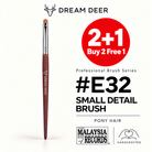 Dream Deer #E32 SMALL DETAIL BRUSH — PONY HAIR — Buy 2 Free 1 cover