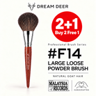Dream Deer #F14 LARGE LOOSE POWDER BRUSH — NATURAL GOAT HAIR — Buy 2 Free 1 cover