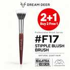 Dream Deer #F17 STIPPLE BLUSH BRUSH — NATURAL GOAT HAIR — Buy 2 Free 1 cover