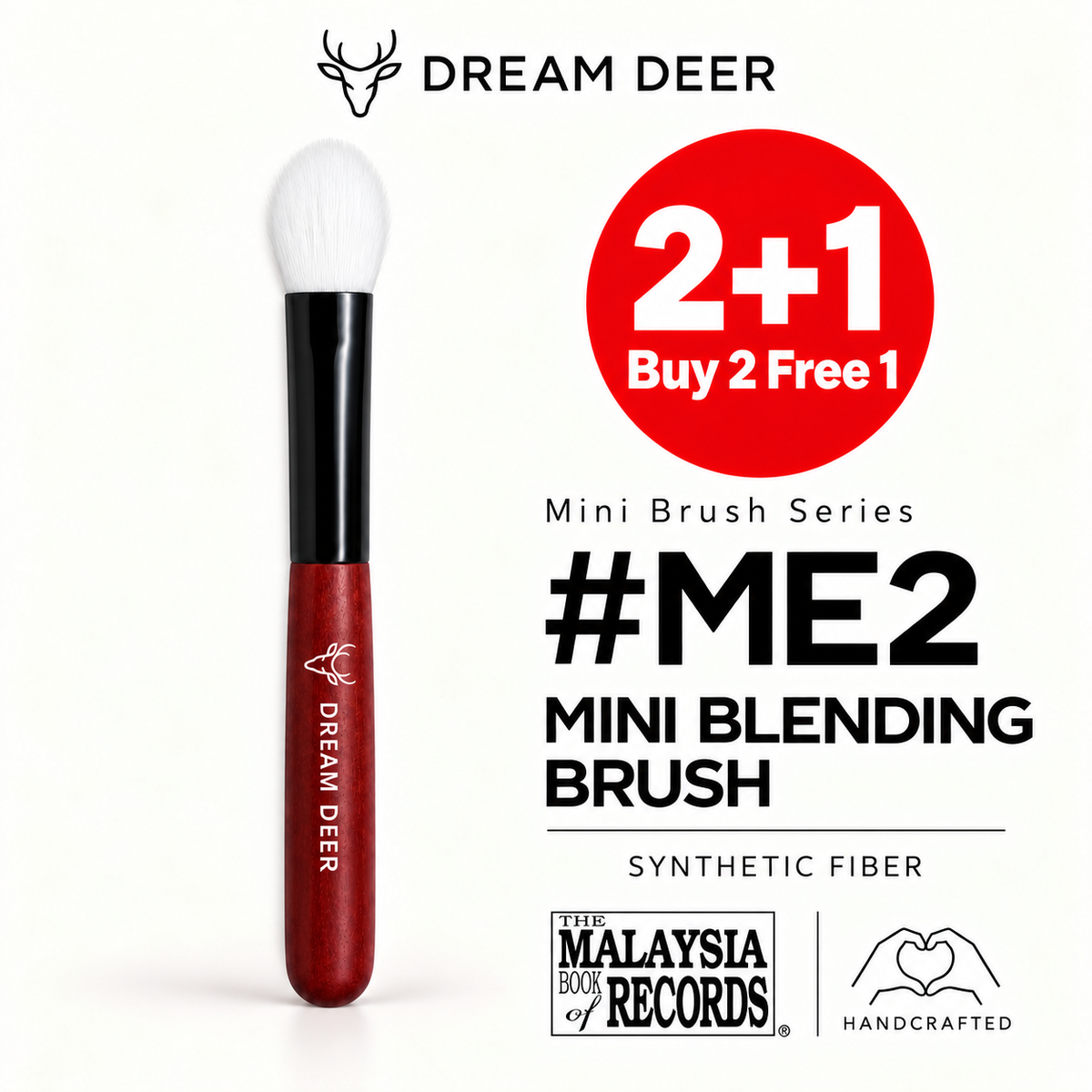 Dream Deer #ME2 MINI BLENDING BRUSH — SYNTHETIC FIBER — Buy 2 Free 1 cover