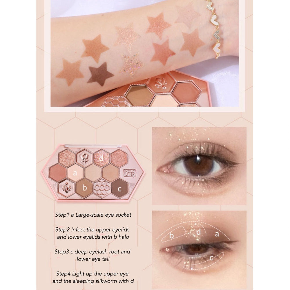 HOLD LIVE Honeycomb Diamond Eyeshadow Palette Holdlive 蜂巢碎钻眼影盘