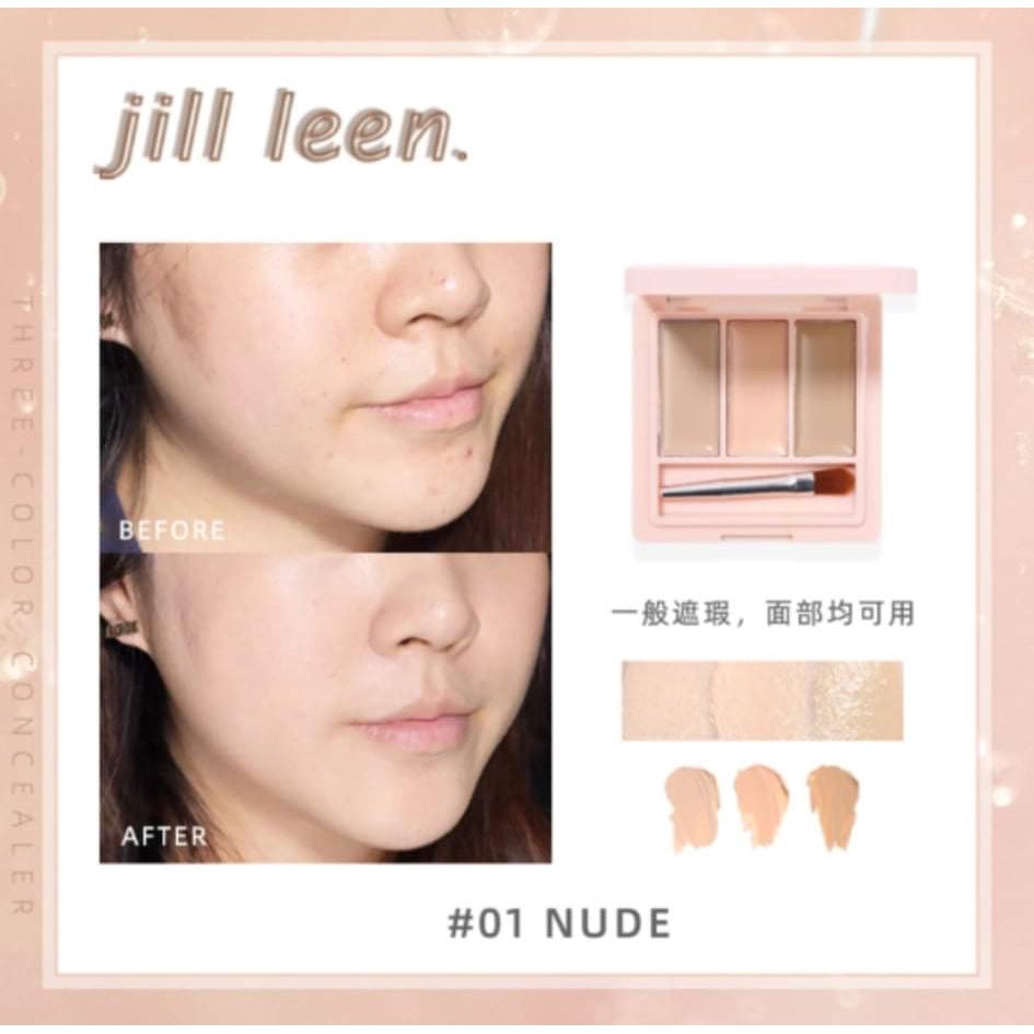 JILL LEEN Triple Shade Cream Concealer Palette Jillleen 三色平衡遮瑕盘 遮瑕盘眼下遮瑕