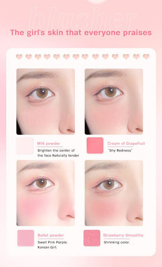 HOLD LIVE Little Pink Frozen Blush Powder Mist 4-Colour Blush Holdlive 小粉冻腮红粉雾四色腮红膏