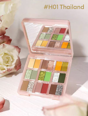 HOLDLIVE Sweet Garden 18 Shades Eyeshadow 兔兔甜心花园眼影盘18色珠哑光向云端眼影蓝粉跳色玩妆