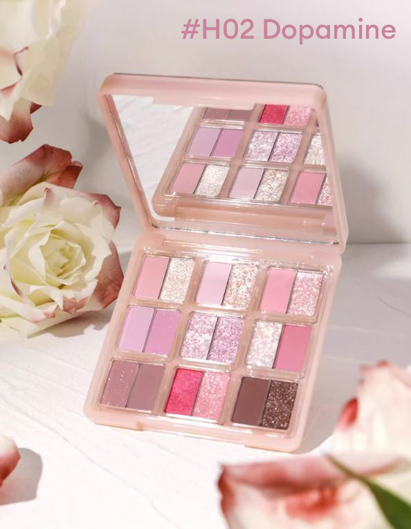 HOLDLIVE Sweet Garden 18 Shades Eyeshadow 兔兔甜心花园眼影盘18色珠哑光向云端眼影蓝粉跳色玩妆