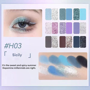 HOLDLIVE Sweet Garden 18 Shades Eyeshadow 兔兔甜心花园眼影盘18色珠哑光向云端眼影蓝粉跳色玩妆