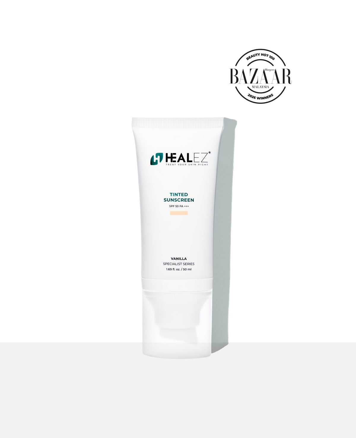 HEALEZ Tinted Sunscreen 50ml Vanilla — official product photo
