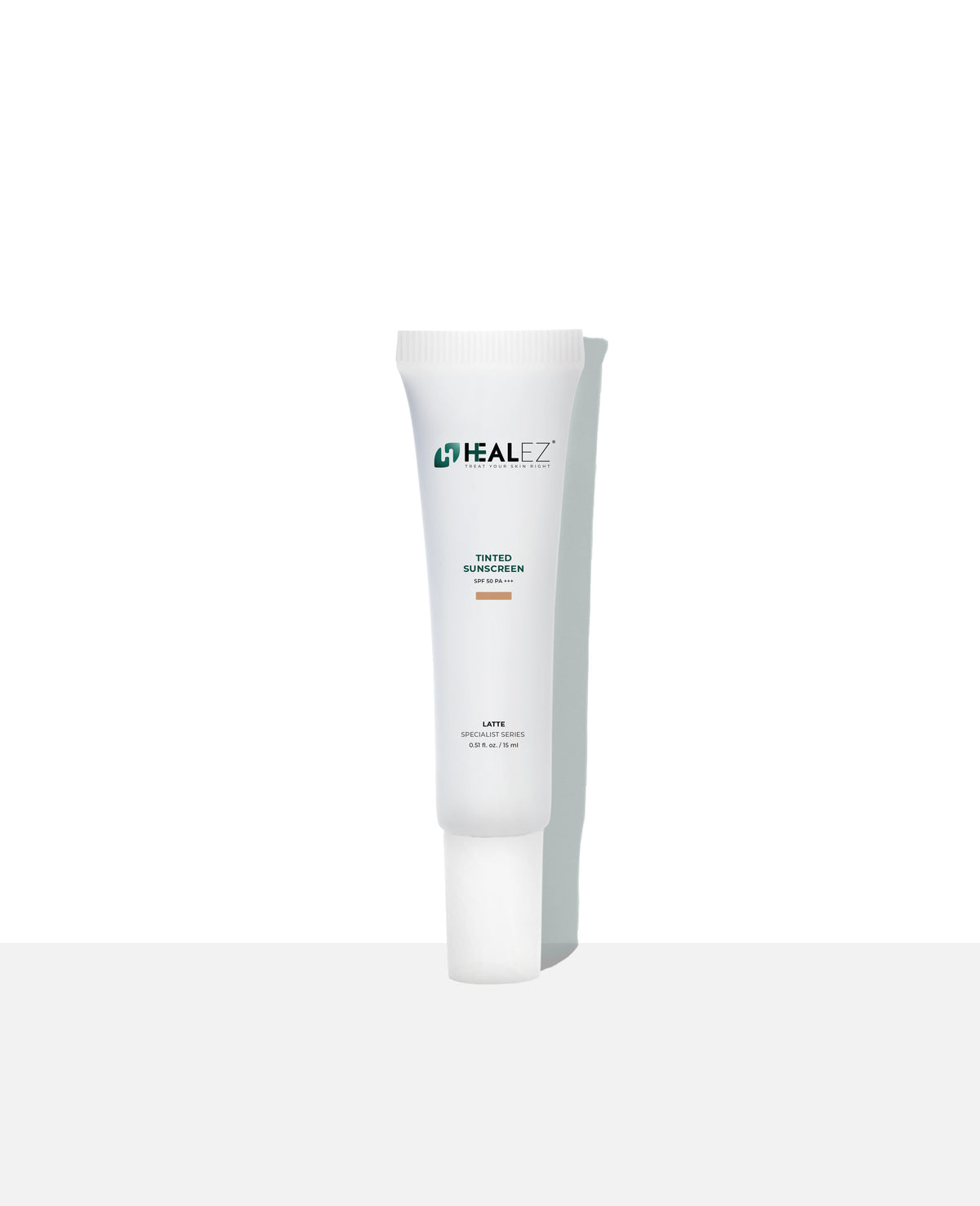 HEALEZ Tinted Sunscreen 15ml Latte — official product photo