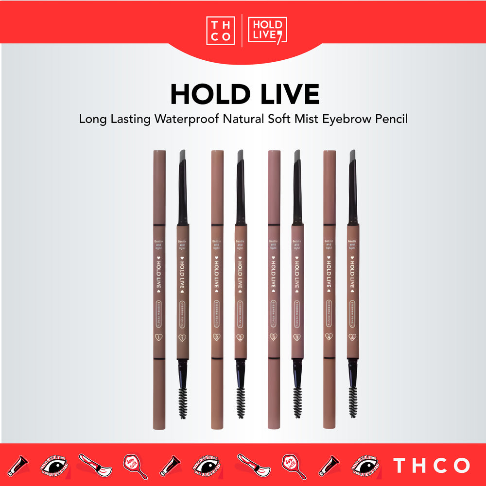 HOLD LIVE Natural Soft Mist Eyebrow Pencil Long Lasting Waterproof Holdlive 自然柔雾眉笔 防水防汗持久