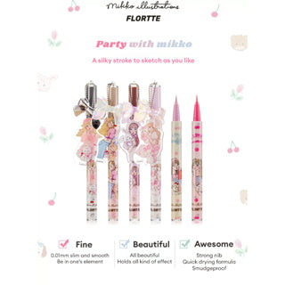 FLORTTE X MIKKO Wink Wink Liquid Eyeliner Flortte 花落利亚 X Mikko 联名款软软派对系列彩色防水眼线液笔