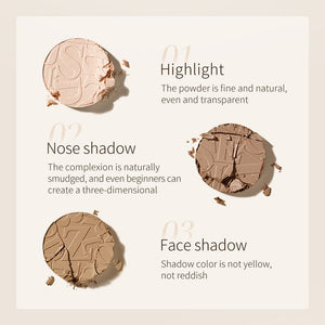 ZEESEA Tricolor Highlighter Contouring Palette 滋色光影三色修容粉饼