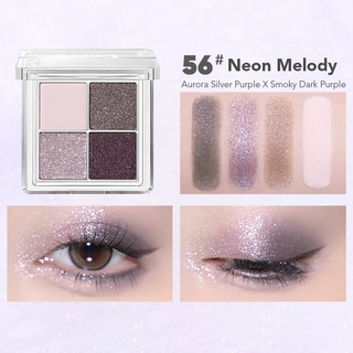 JUDYDOLL Flora Soft Cloud Series Eyeshadow Palette Judydoll 橘朵小花系列云朵4色眼影盘 朵朵盘奶茶盘大地盘 - 4 Shades