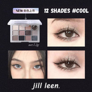 JILL LEEN Pretty & Beauty 12 Shades Eyeshadow Palette Jillleen 12色哑光奶茶眼影盘