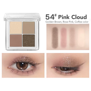 JUDYDOLL Flora Soft Cloud Series Eyeshadow Palette Judydoll 橘朵小花系列云朵4色眼影盘 朵朵盘奶茶盘大地盘 - 4 Shades