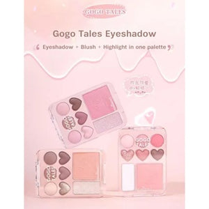 GOGO TALES All In One Sweet Heart Eyeshadow Blush Highlighter Gogotales 戈戈舞爱心眼影盘贴贴甜心腮红眼影盘