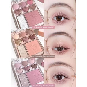 GOGO TALES All In One Sweet Heart Eyeshadow Blush Highlighter Gogotales 戈戈舞爱心眼影盘贴贴甜心腮红眼影盘